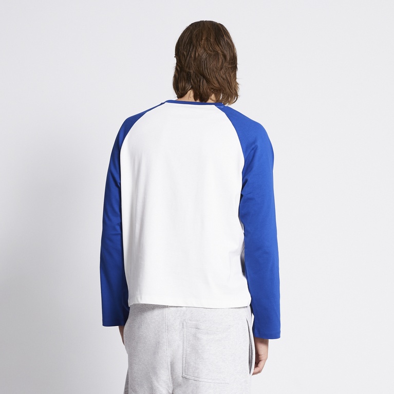 Long sleeve baseball tee "Franklin" Blue
